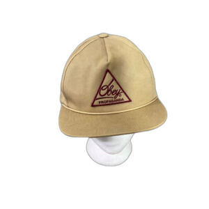 Obey Propaganda Snapback Hat Tan One Size Adjustable embroidered braid skipper